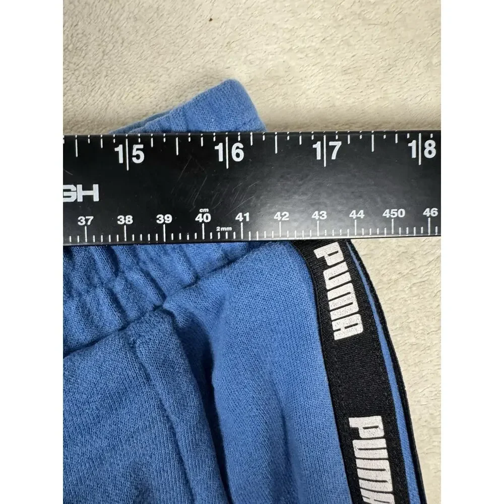 Puma Men’s Blue Fleece Shorts Logo Tape Side XL Athletic Lounge Sweat Shorts